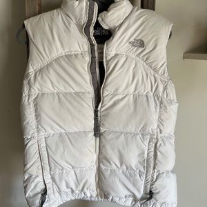 The North Face White Puffer Vest - Girls Size Large